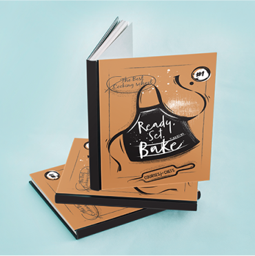 Book cover and printed book design mockup